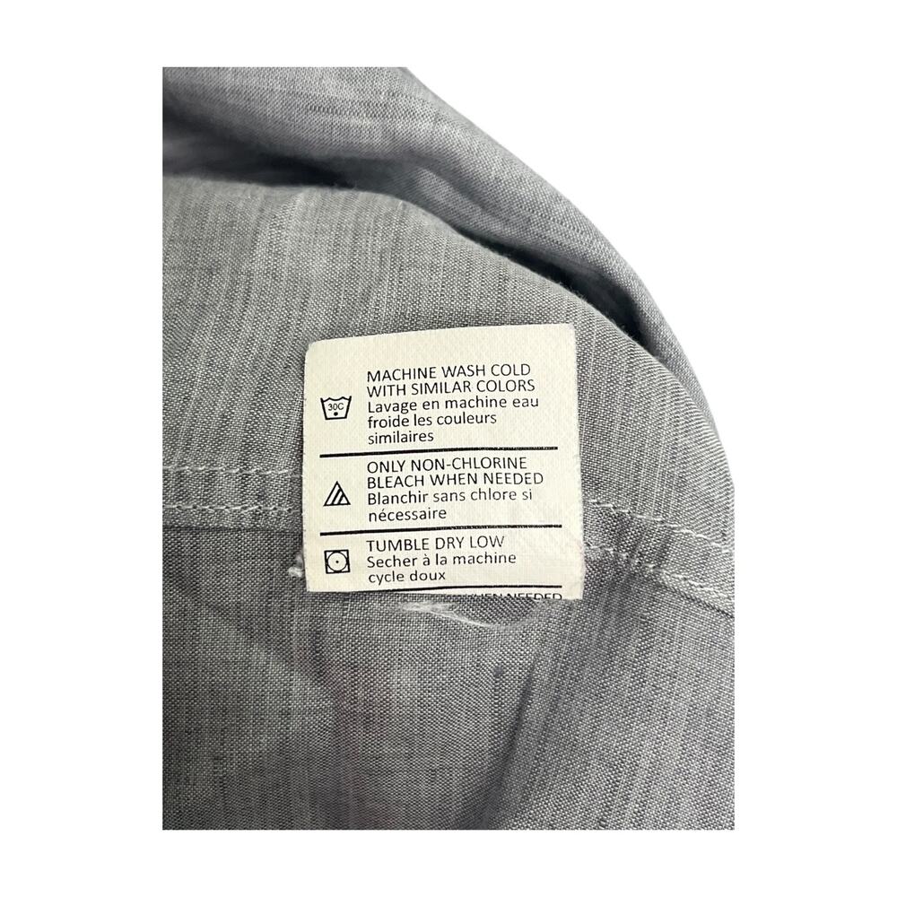 Vince Shirt Mens Extra Large Gray Linen Button Up Preppy Casual Lightweight - Picture 5 of 8